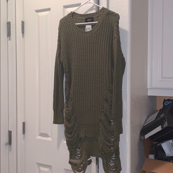 destroyed sweater dress